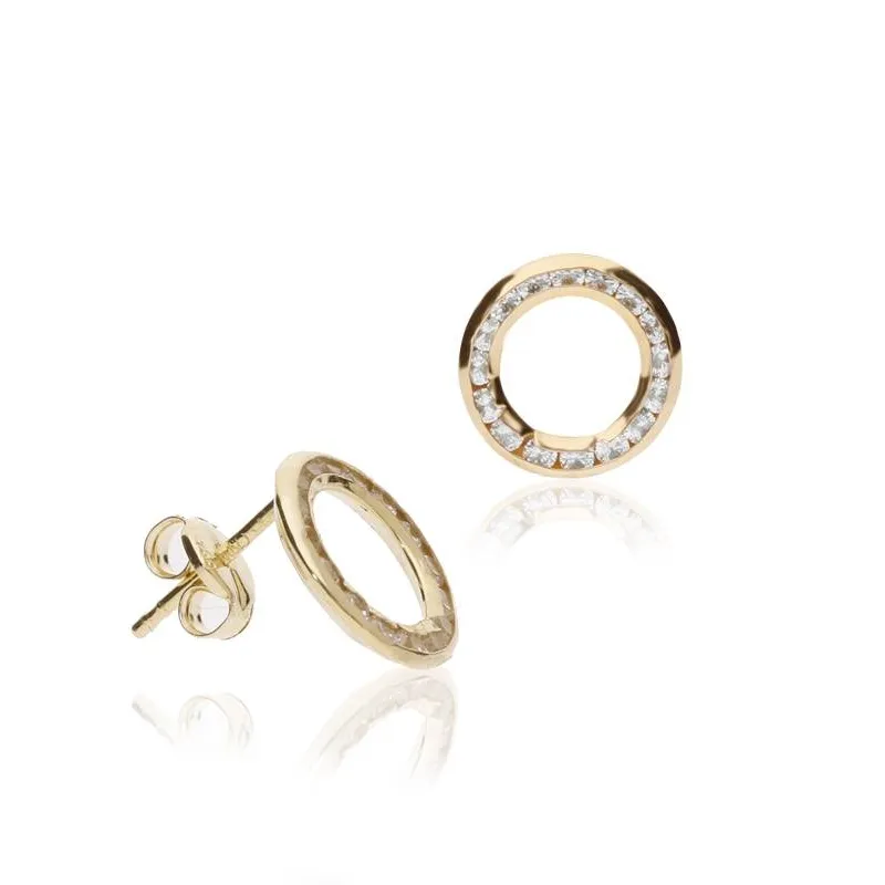 Pendientes "Eclipse" Oro 18k  y circonitas