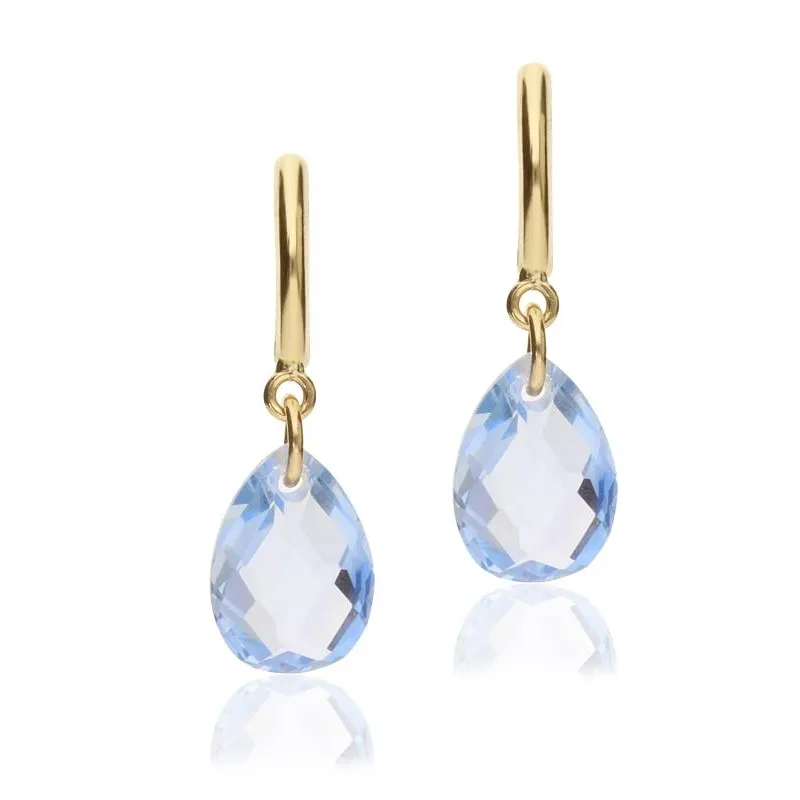 Pendientes "Flourish" Oro 18k y Aguamarina