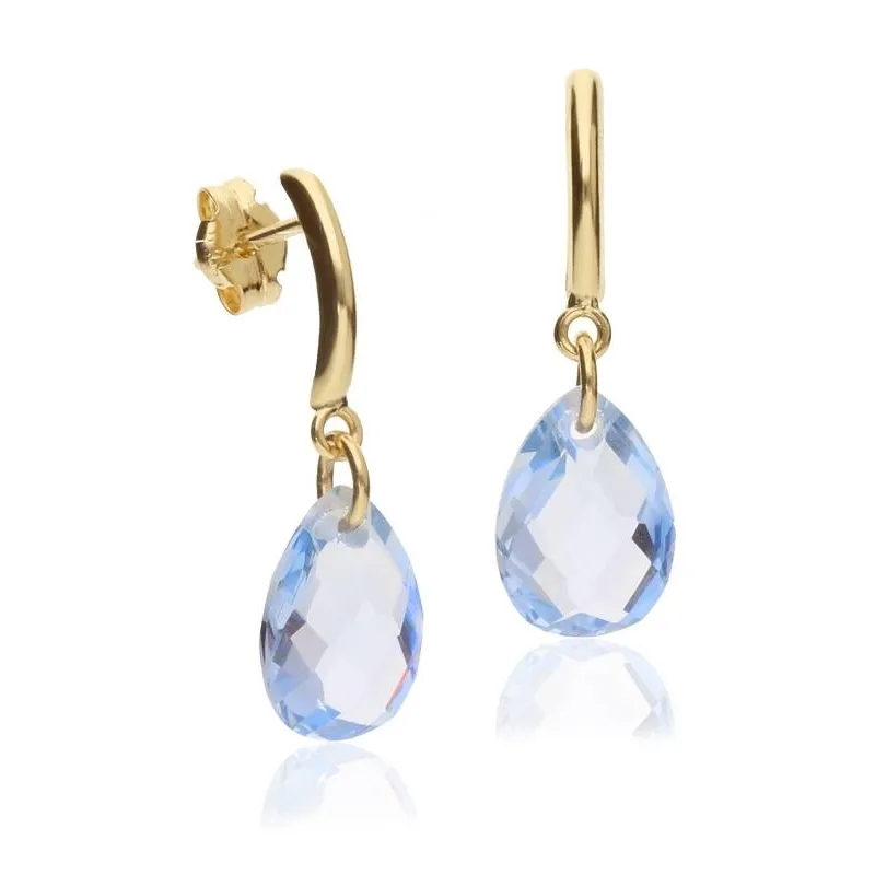 Pendientes "Flourish" Oro 18k y Aguamarina