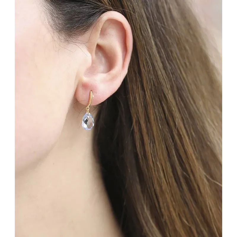 Pendientes "Flourish" Oro 18k y Aguamarina