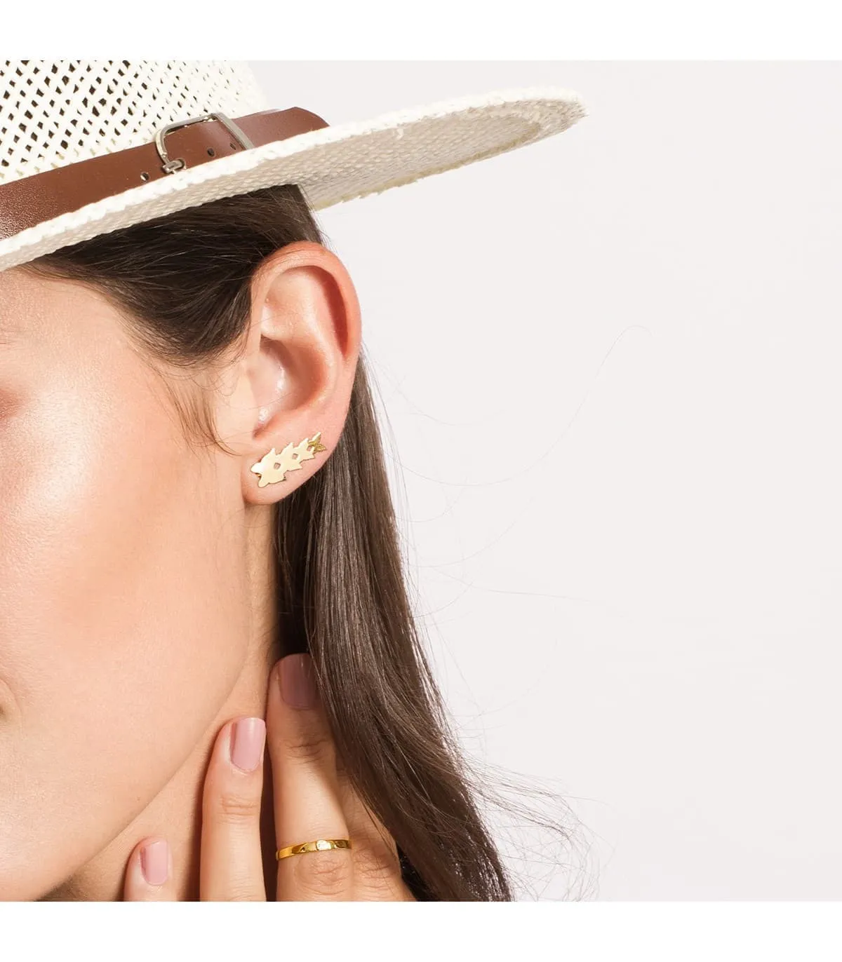 Pendientes Trepadores Oro 18K Cuatro Mariposas
