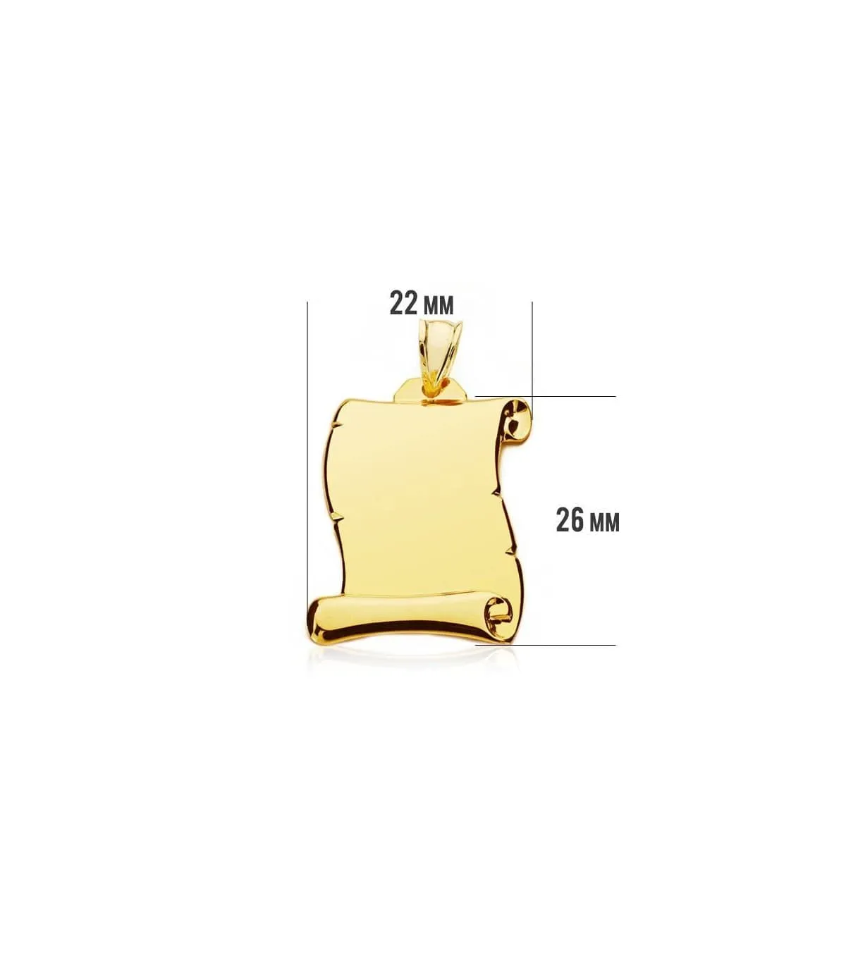 Pergamino Colgante liso Oro 18K 26 mm