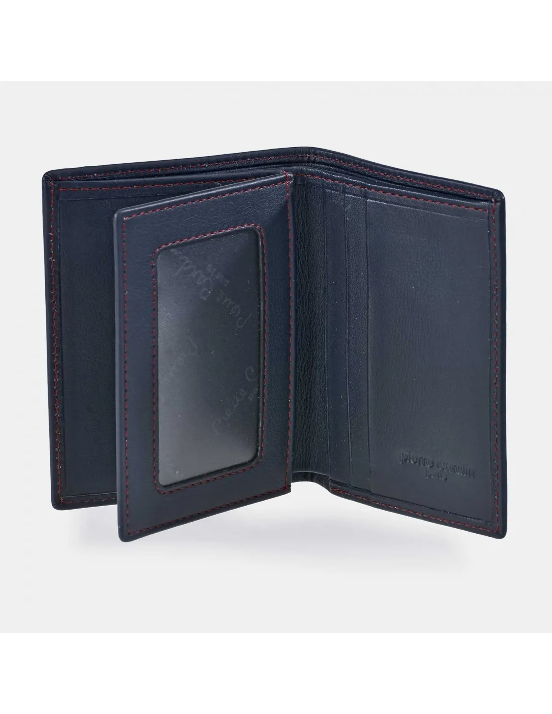 PIERRE CARDIN tarjetero vertical con costura vista para caballero