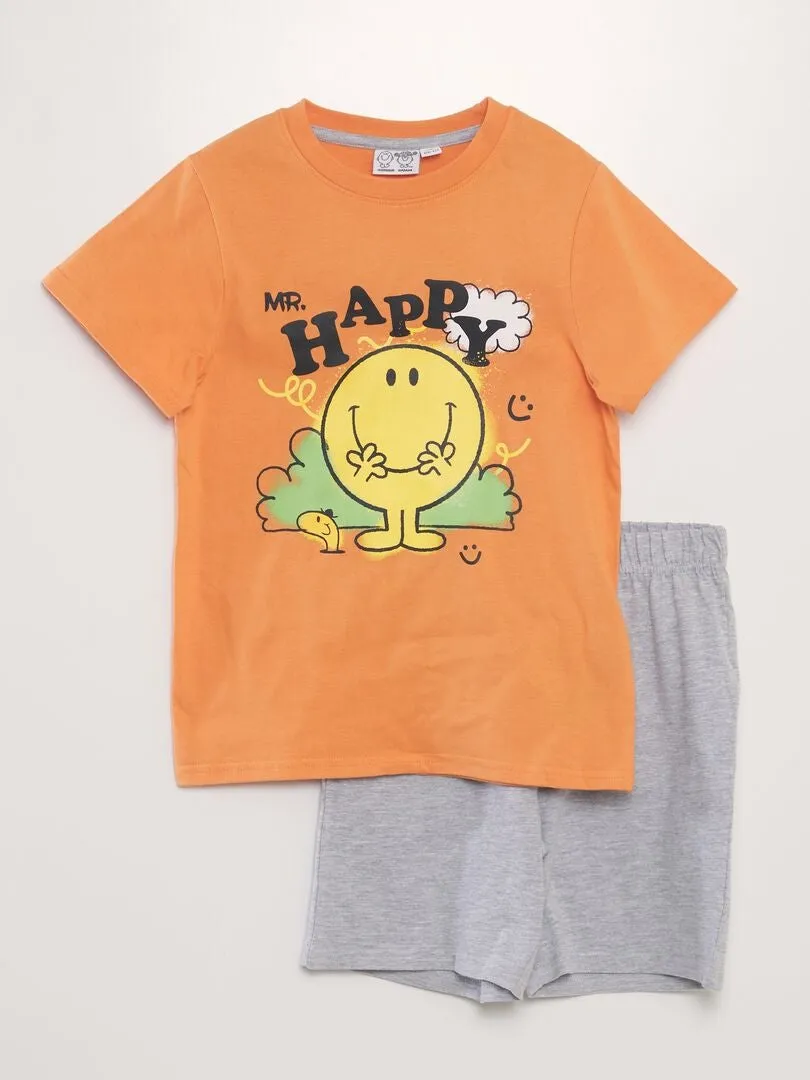 PIJAMA CORTO  'MONSIEUR MADAME'  2 PIEZAS  NARANJA