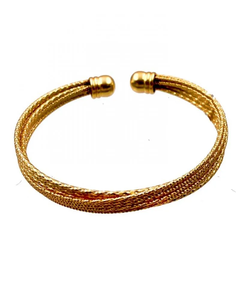 PULSERAS DORADAS MUJER CON BAÑO DE ORO SEMANARIO ENTRELAZADO