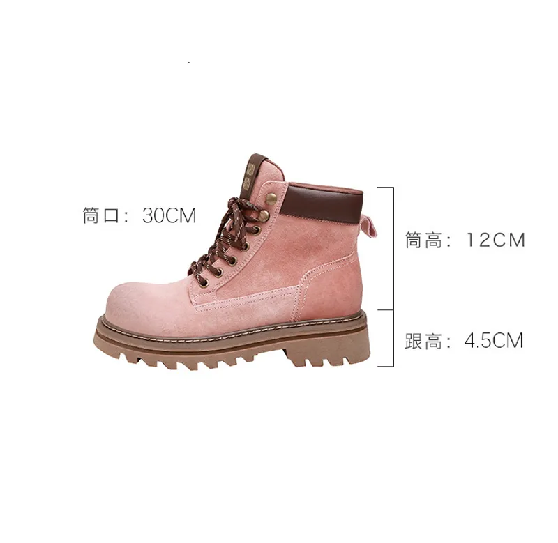 Real Leather Martin for Women 2024 Autumn New Style Soled Lace Soled Showking Outdoor Anti Slipwear Boots Short, botas amarillas