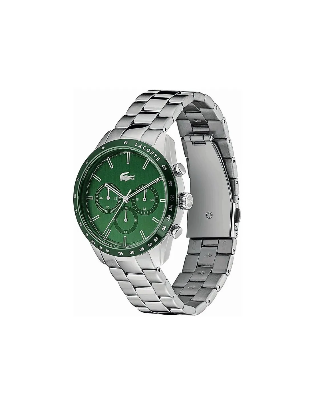 Reloj cronógrafo, Lacoste  caja de acero inoxidable de 42mm, esfera verde