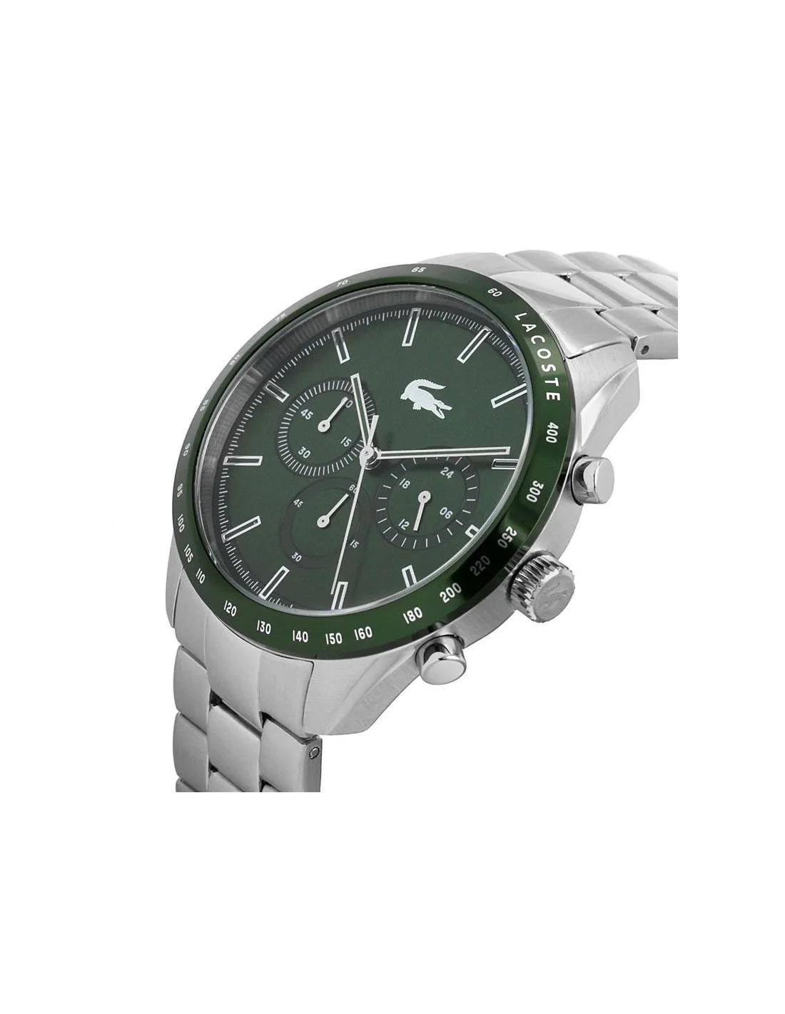 Reloj cronógrafo, Lacoste  caja de acero inoxidable de 42mm, esfera verde