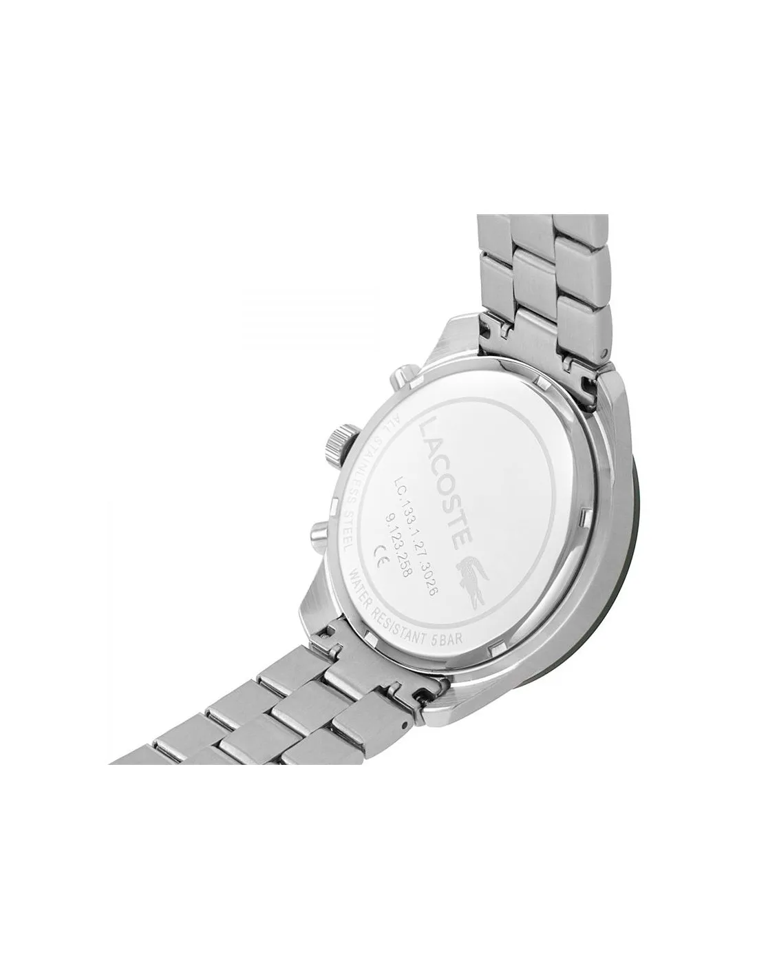 Reloj cronógrafo, Lacoste  caja de acero inoxidable de 42mm, esfera verde