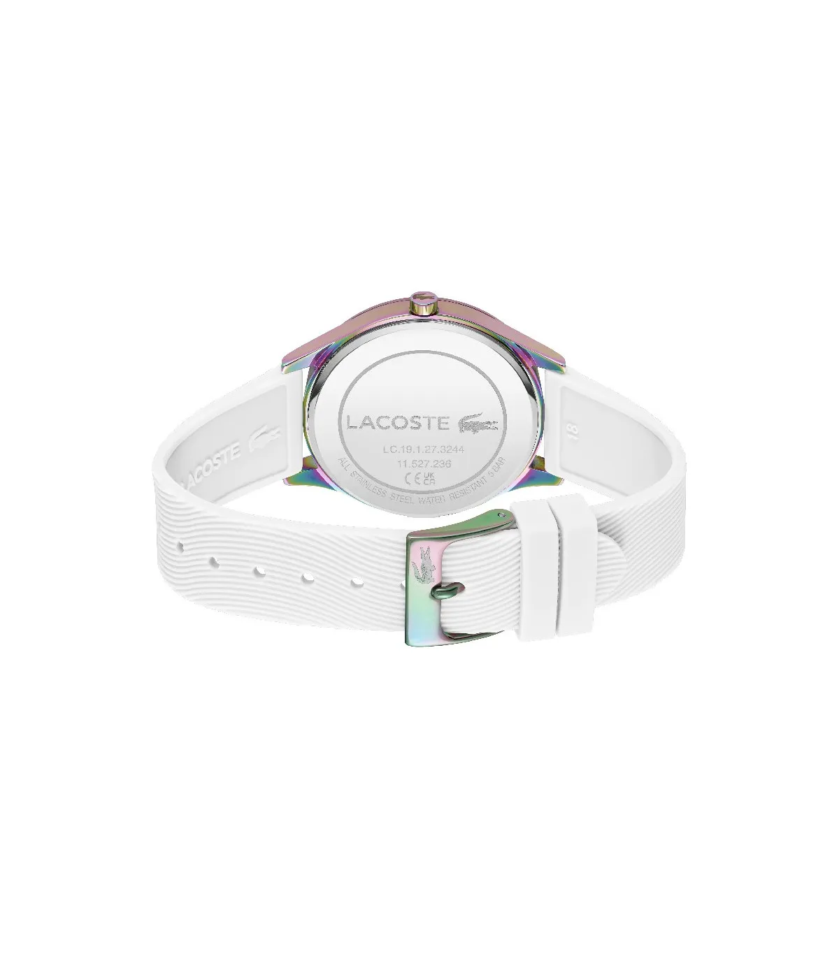 RELOJ LACOSTE FALDA MUJER SILICONA BLANCA A RAYAS  2001353