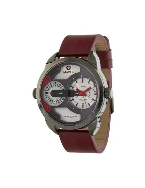 reloj marea trendy red leather