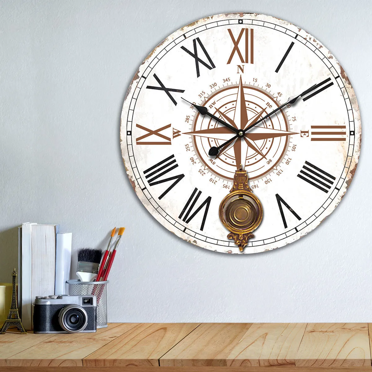 Reloj Pared Brújula