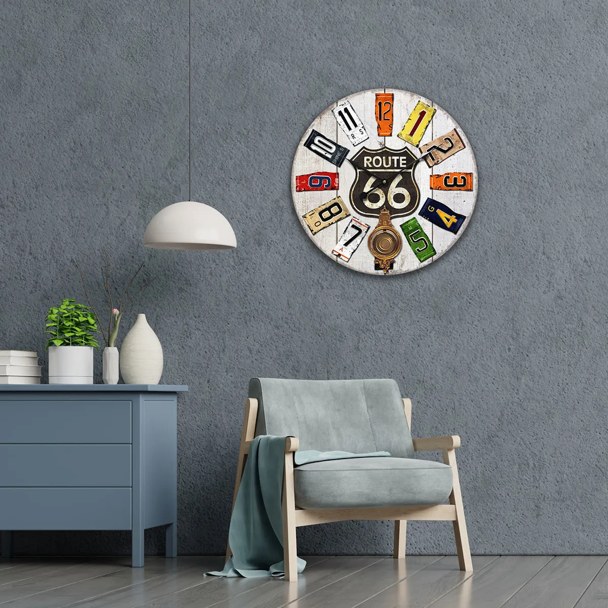 Reloj Pared Route 66