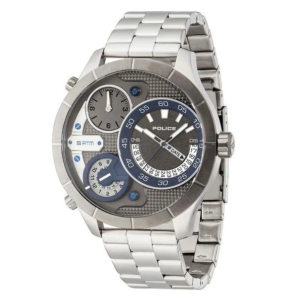 reloj police bushmaster plateado