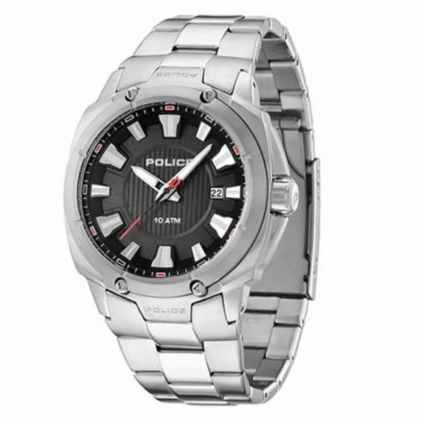 reloj police mission plateado