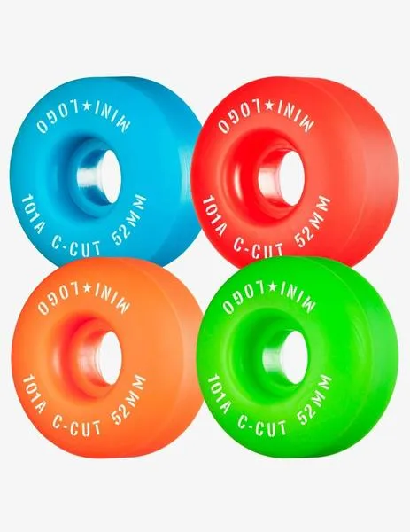 RUEDAS SKATE MINI LOGO CCUT 52MM  101A  MULTI (4 RUEDAS)