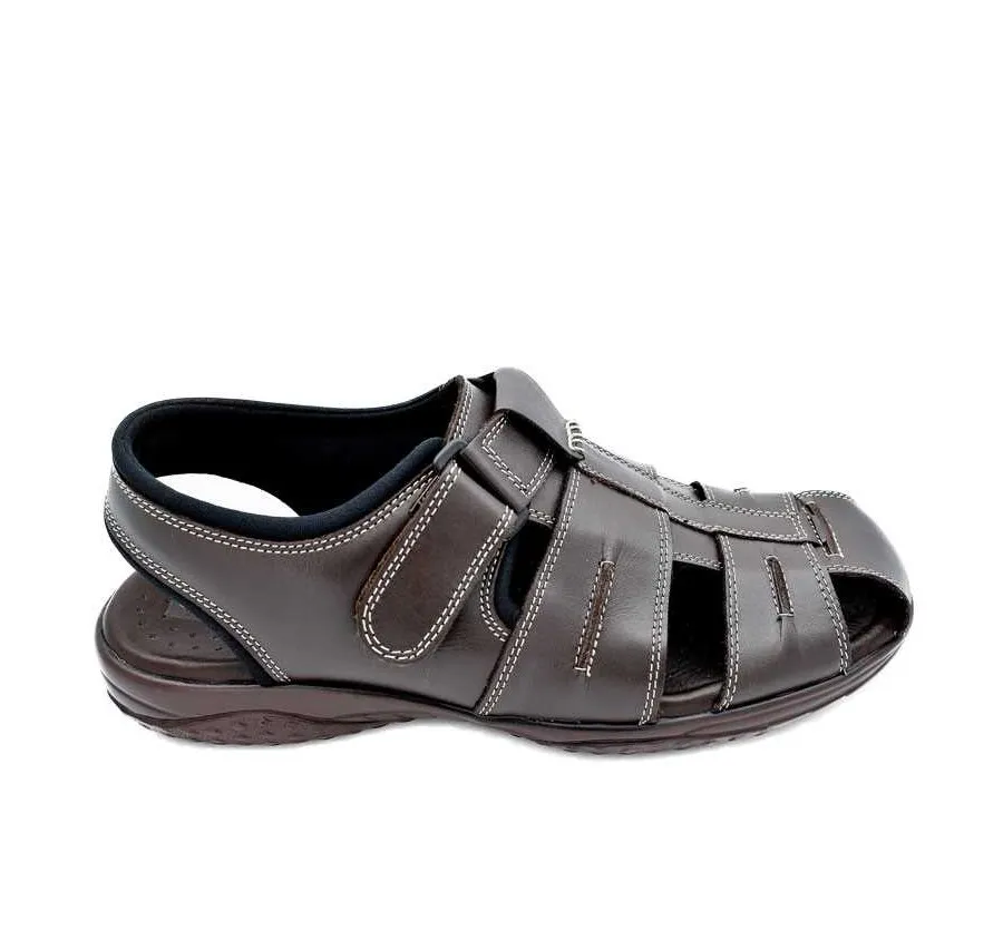 SANDALIA DOCTOR CUTILLAS TIRAS VELCRO MUY CÓMODA ZAPATO PIEL MARRÓN