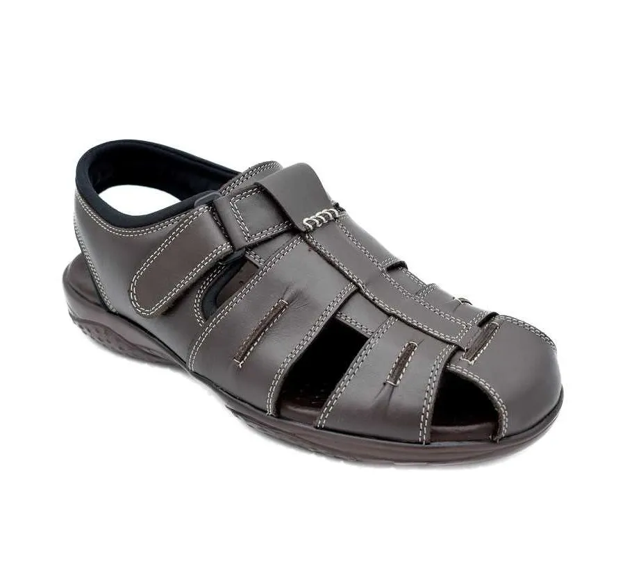 SANDALIA DOCTOR CUTILLAS TIRAS VELCRO MUY CÓMODA ZAPATO PIEL MARRÓN