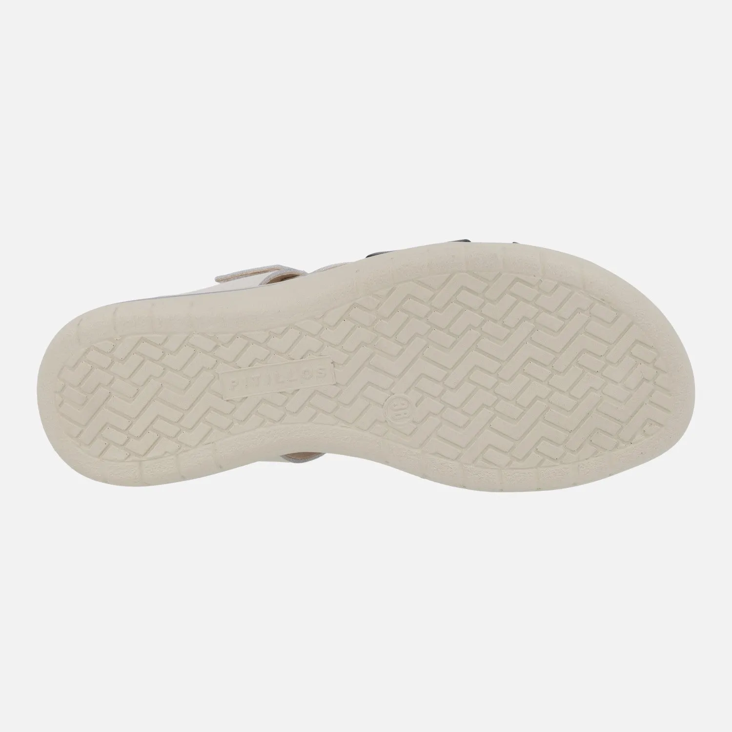 Sandalias confort combinadas en hielo y marino con cierre de velcro