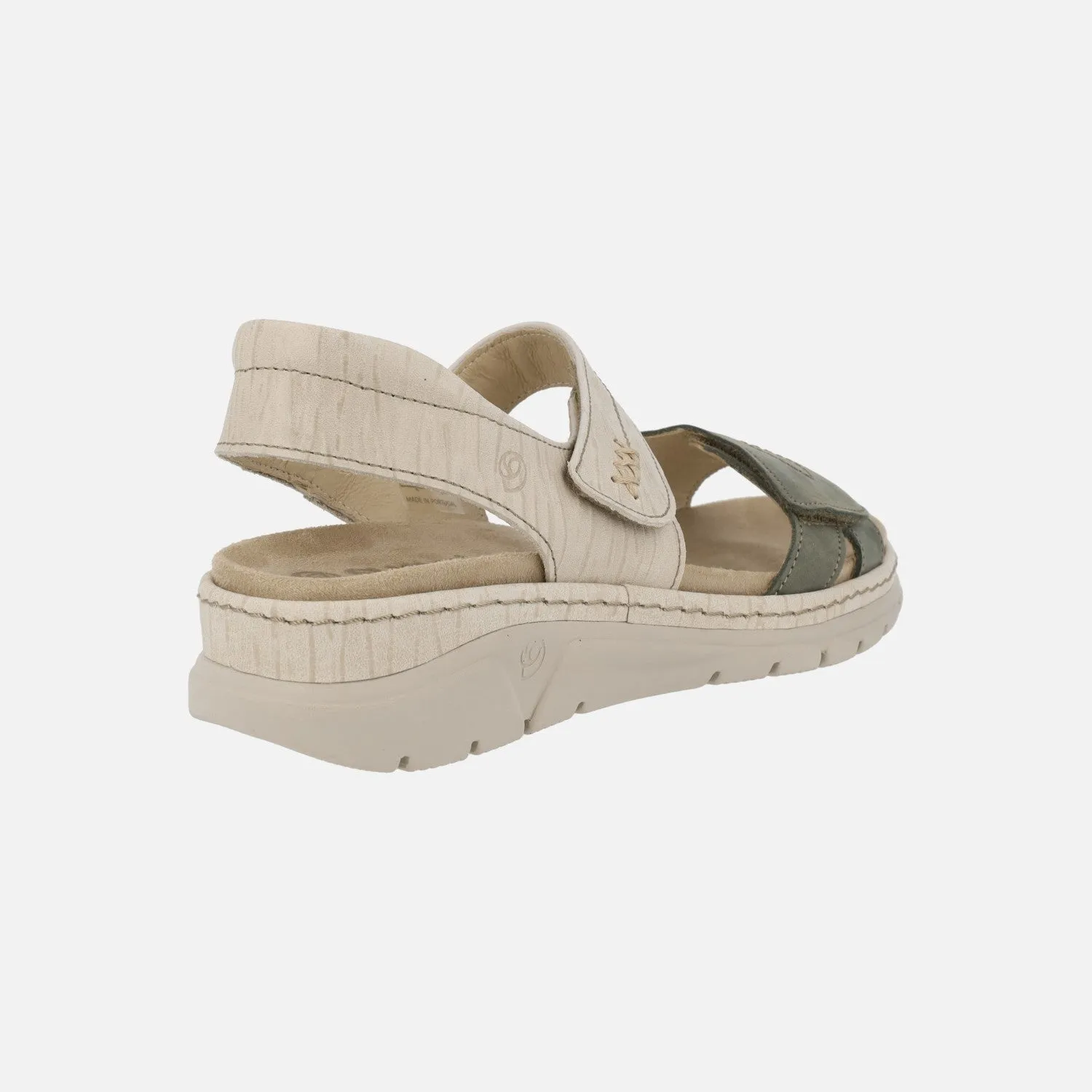Sandalias confort deportivas con cierre de velcro en beige y kaki