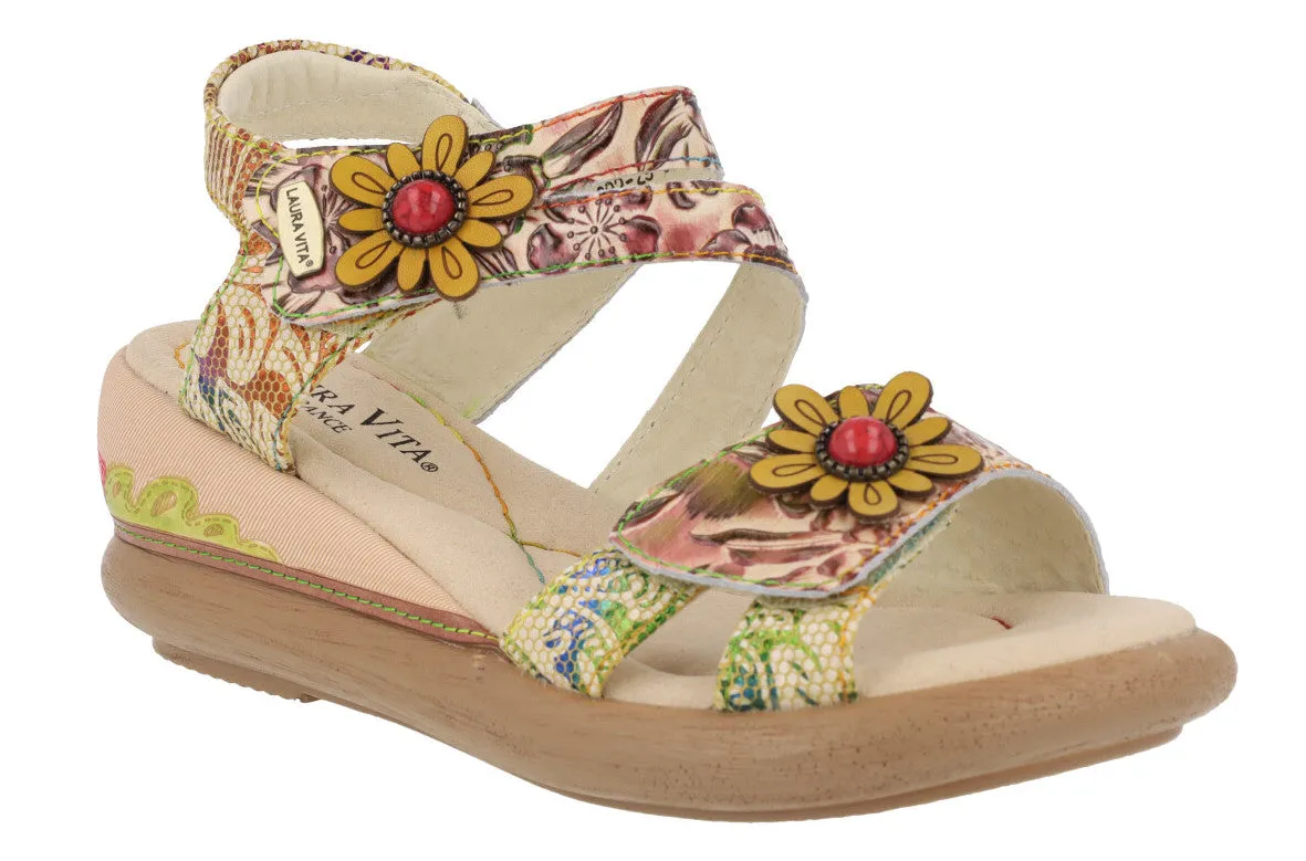 Sandalias de flores con cierre de velcro Jacsono 29 Beige