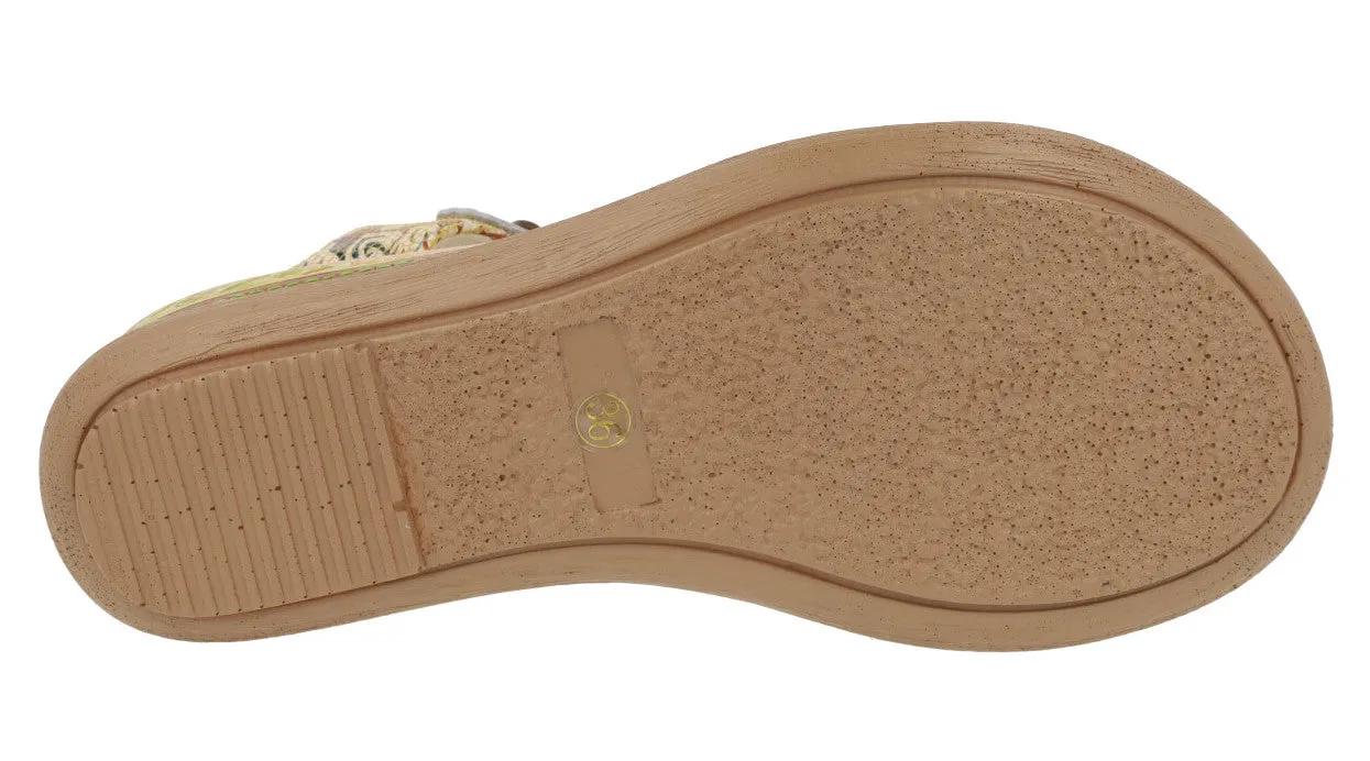 Sandalias de flores con cierre de velcro Jacsono 29 Beige