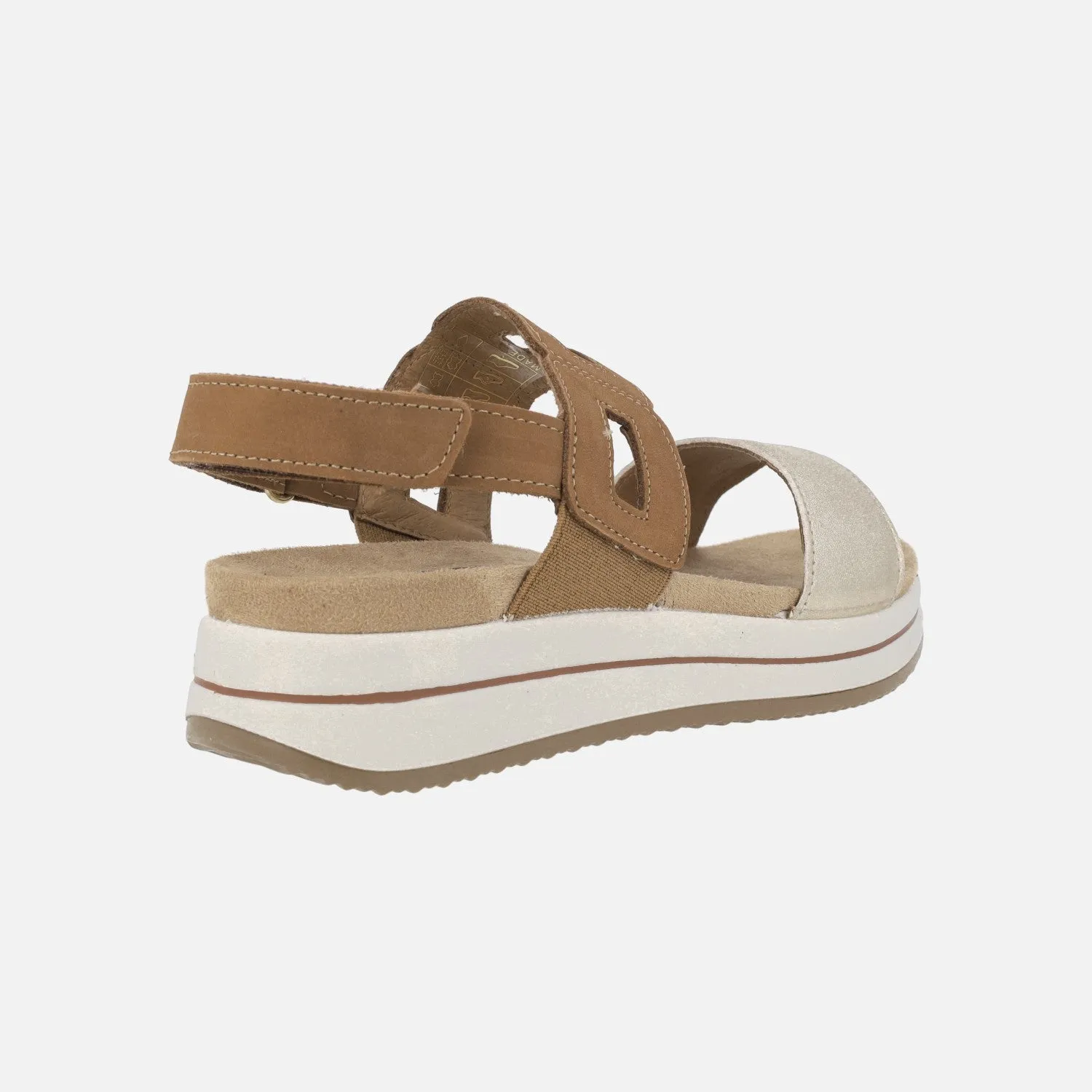 Sandalias de piel combinadas con cierre de velcro