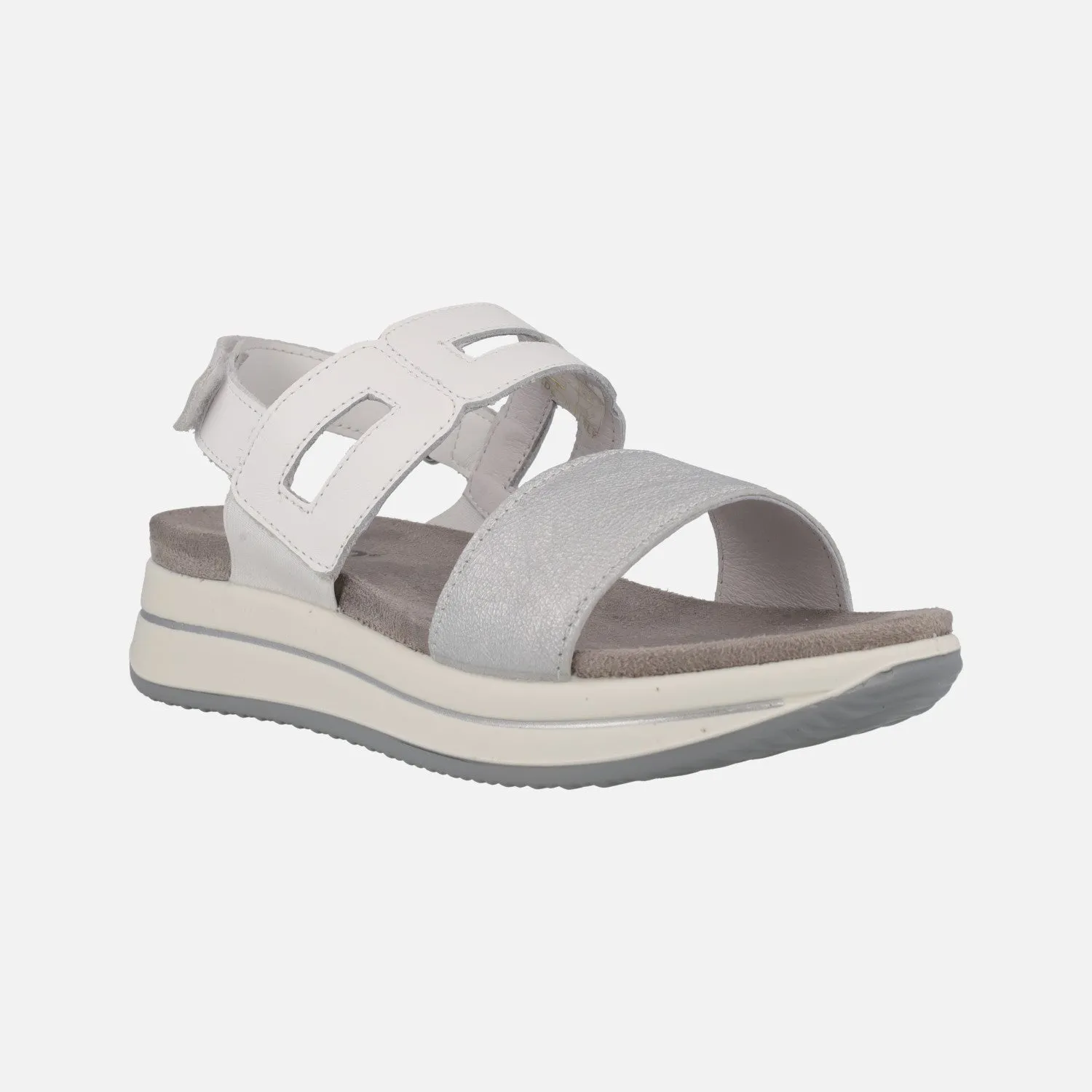 Sandalias de piel combinadas con cierre de velcro