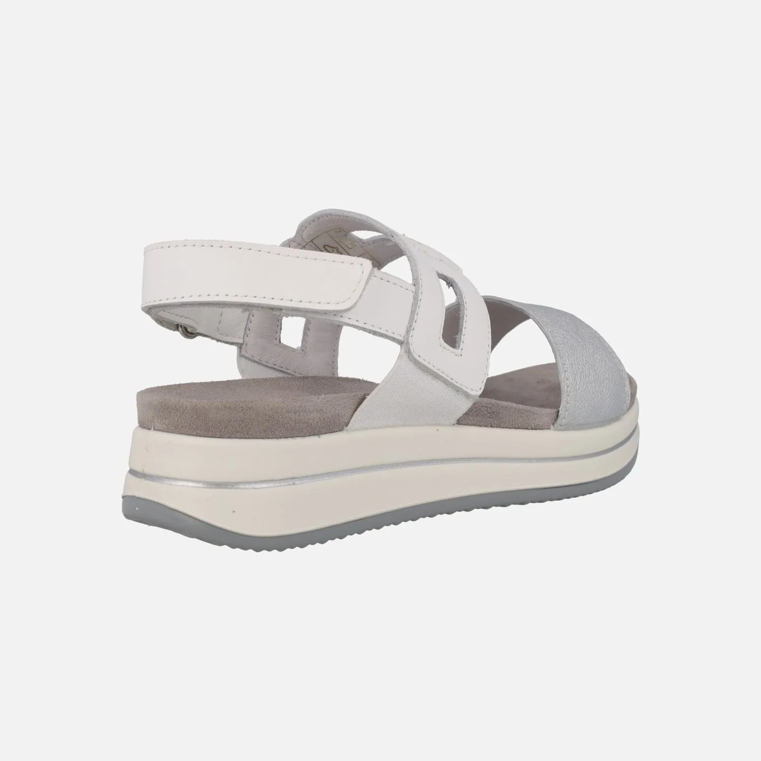 Sandalias de piel combinadas con cierre de velcro