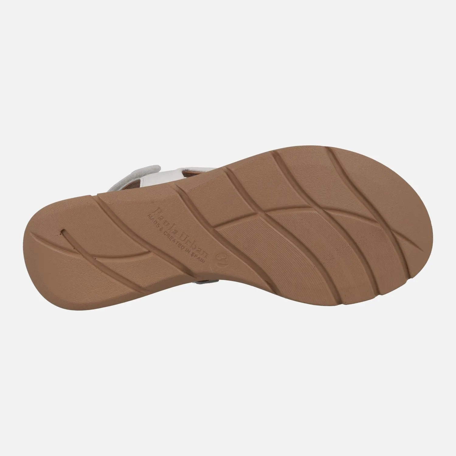 Sandalias de piel con tiras entrelazadas y cierre de velcro