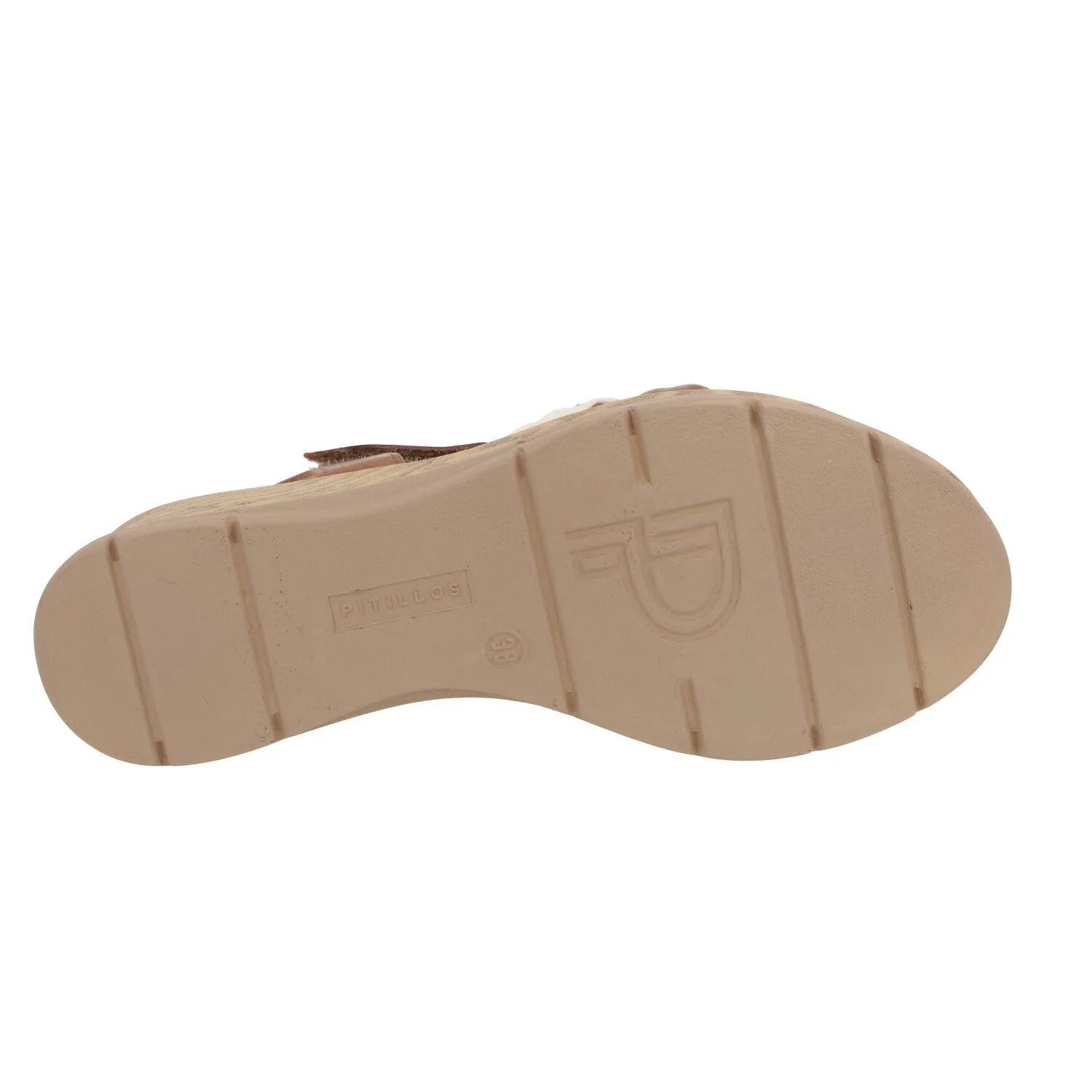 Sandalias de piel en combinado de color con cierre de velcro