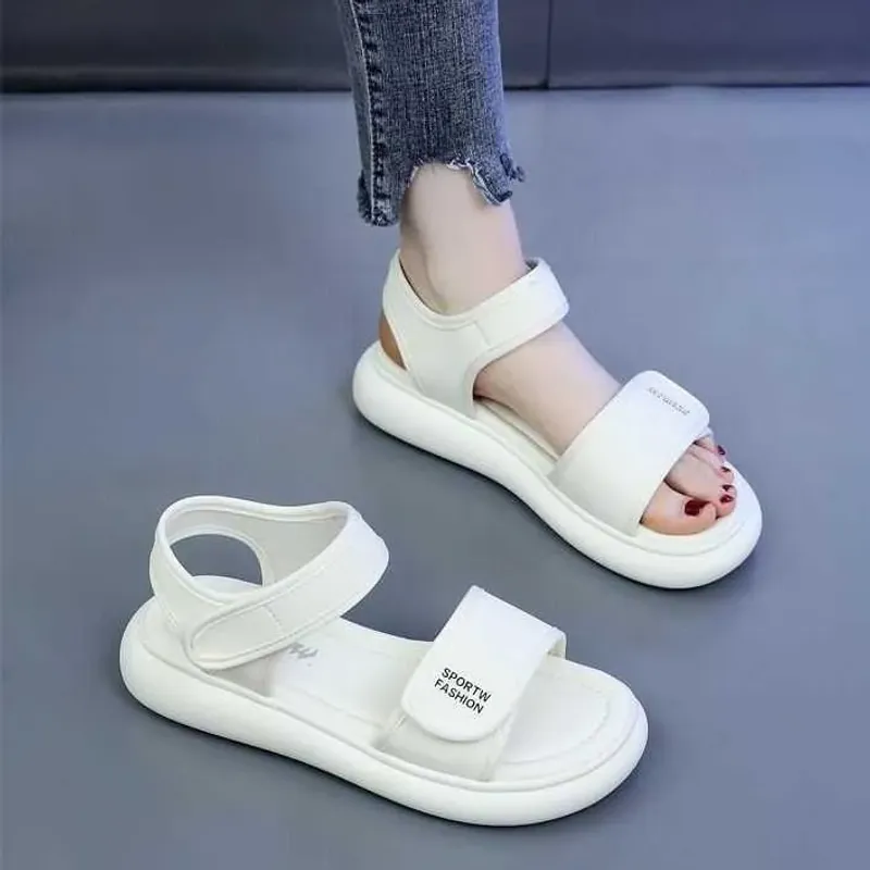 Sandalias deportivas Summer de mujeres 2024 Nuevo paso en la caca Sentirse de velcro Mujeres embarazadas SUGLAS SOLO SOLO CAPATO