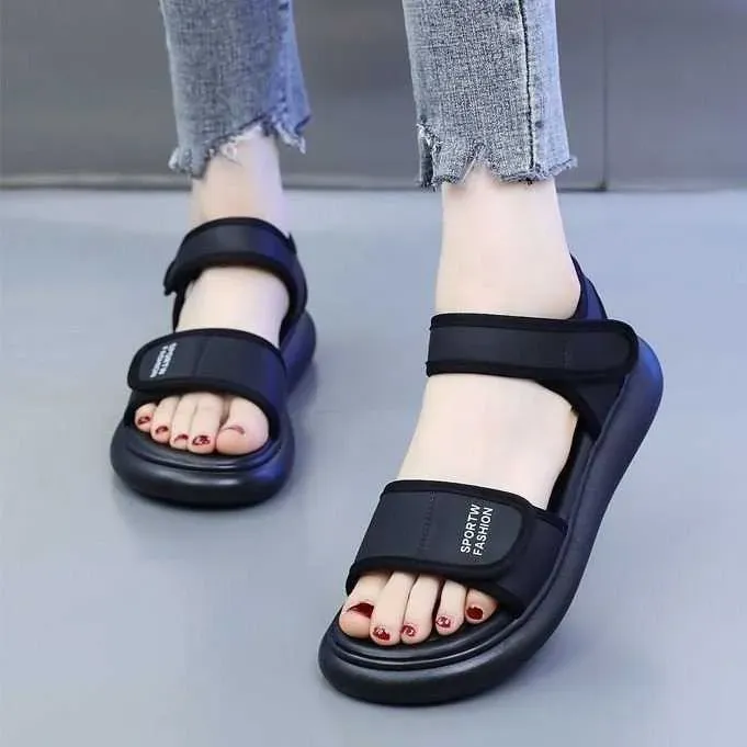 Sandalias deportivas Summer de mujeres 2024 Nuevo paso en la caca Sentirse de velcro Mujeres embarazadas SUGLAS SOLO SOLO CAPATO