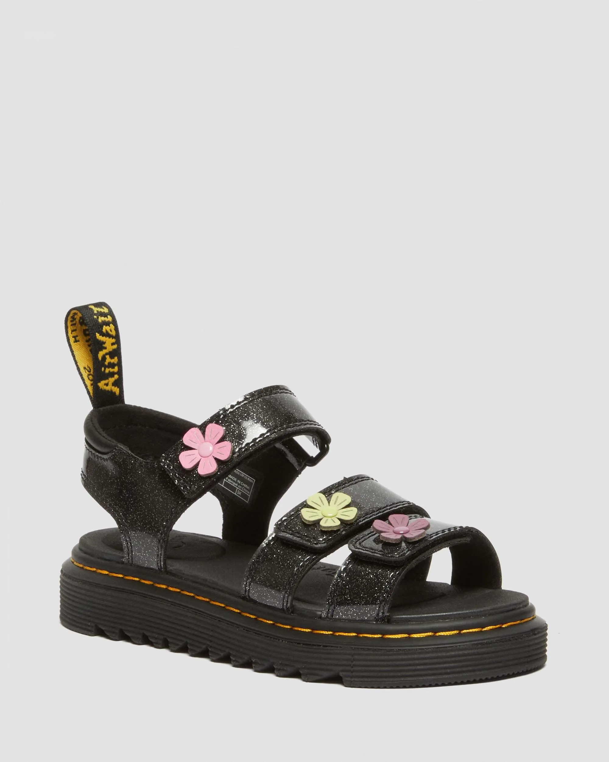 Sandalias Klaire de purpurina con tiras de velcro para junior