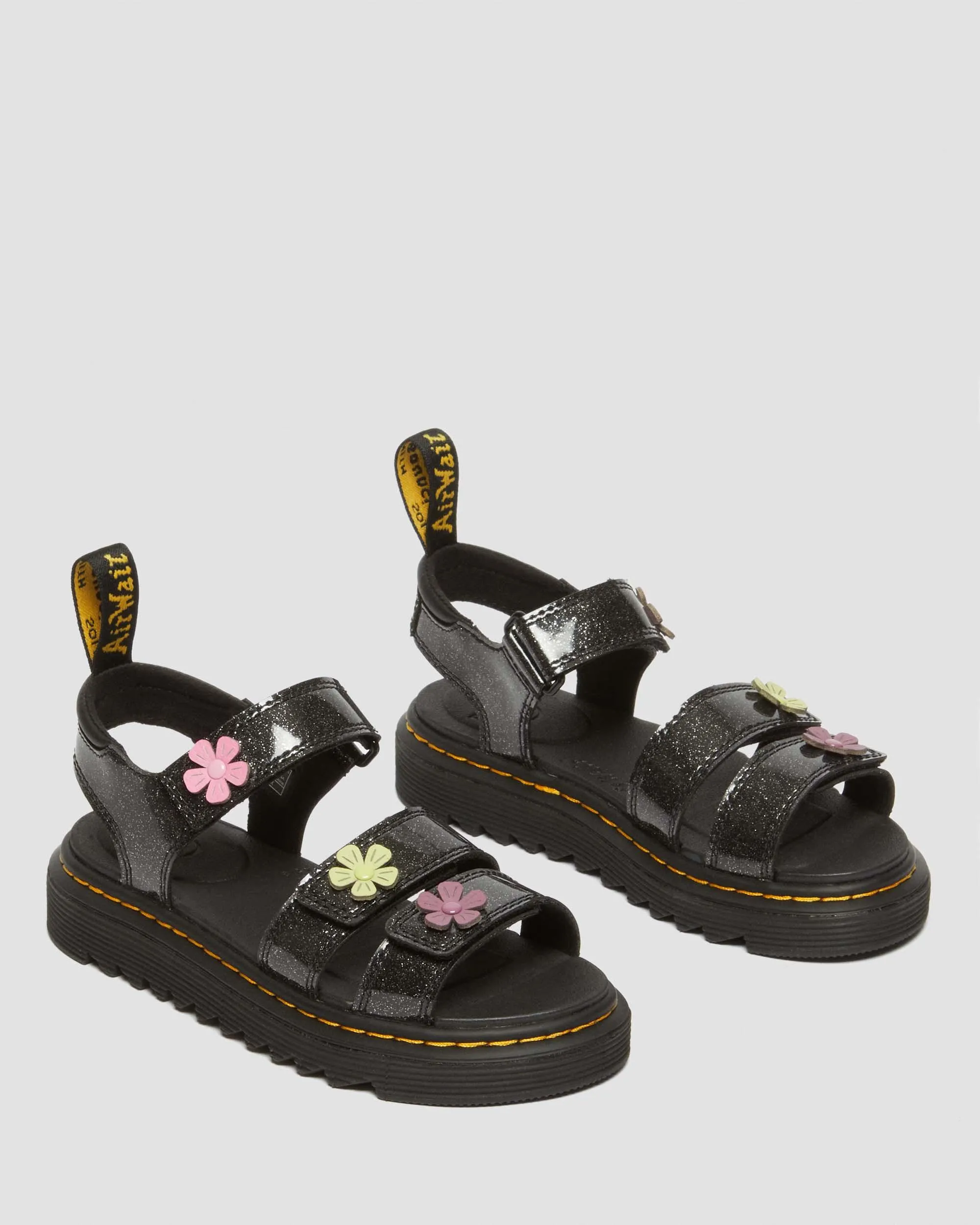 Sandalias Klaire de purpurina con tiras de velcro para junior