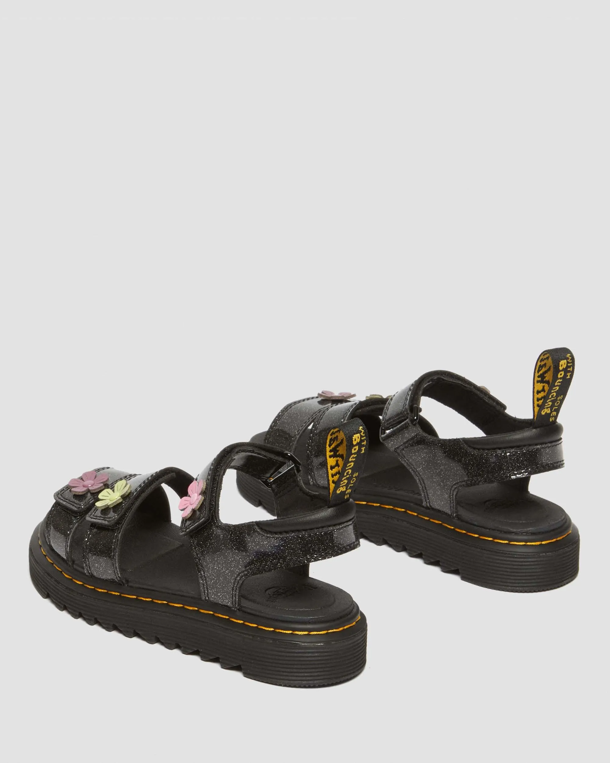 Sandalias Klaire de purpurina con tiras de velcro para junior