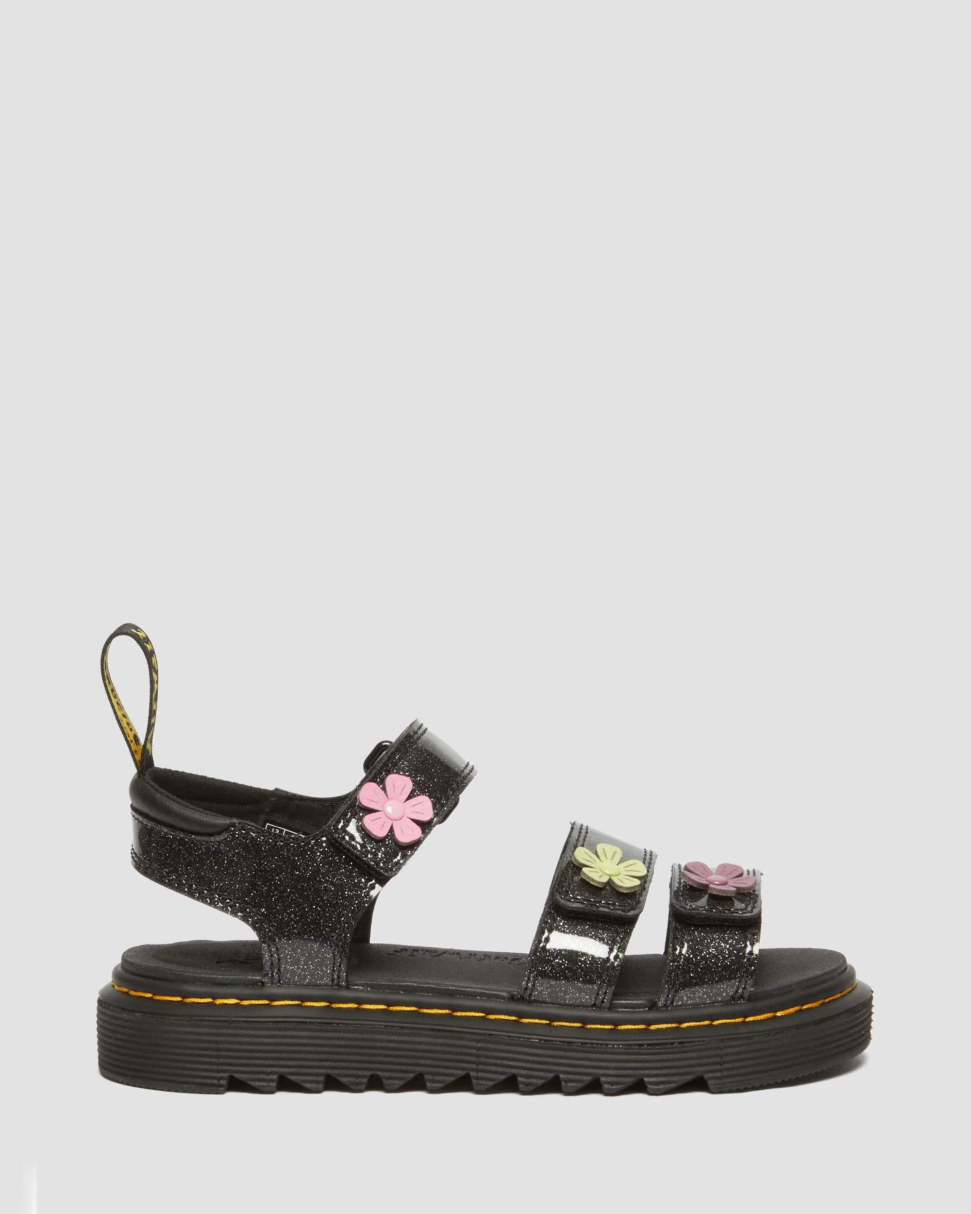Sandalias Klaire de purpurina con tiras de velcro para junior