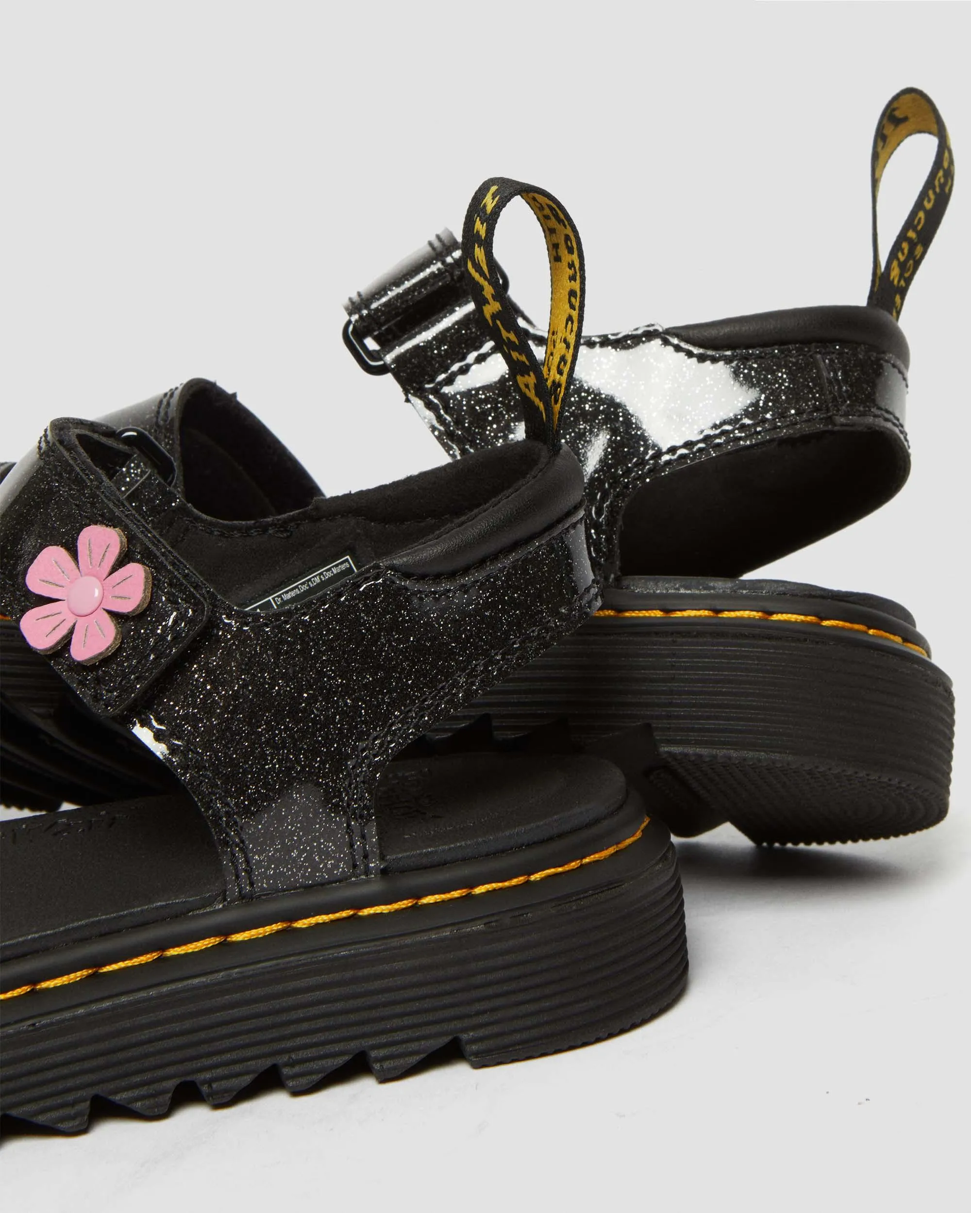 Sandalias Klaire de purpurina con tiras de velcro para junior