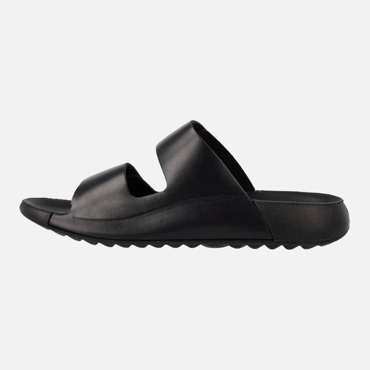 Sandalias negras de piel con cierre de velcro y botones metálicos Cozmo