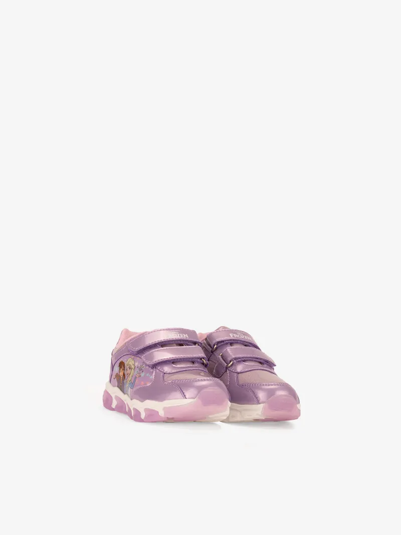 SAPATILHA FROZEN COMBINADA DE DUPLO VELCRO COM LUZES LED NA SOLA