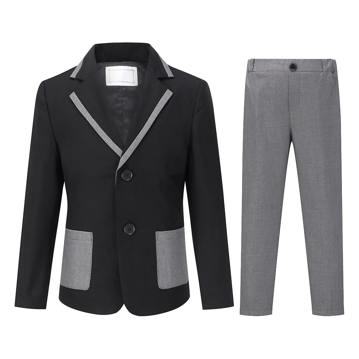 Sliktaa Boys Teen 4Pcs Colorblock Suit Boda Esmoquin formal