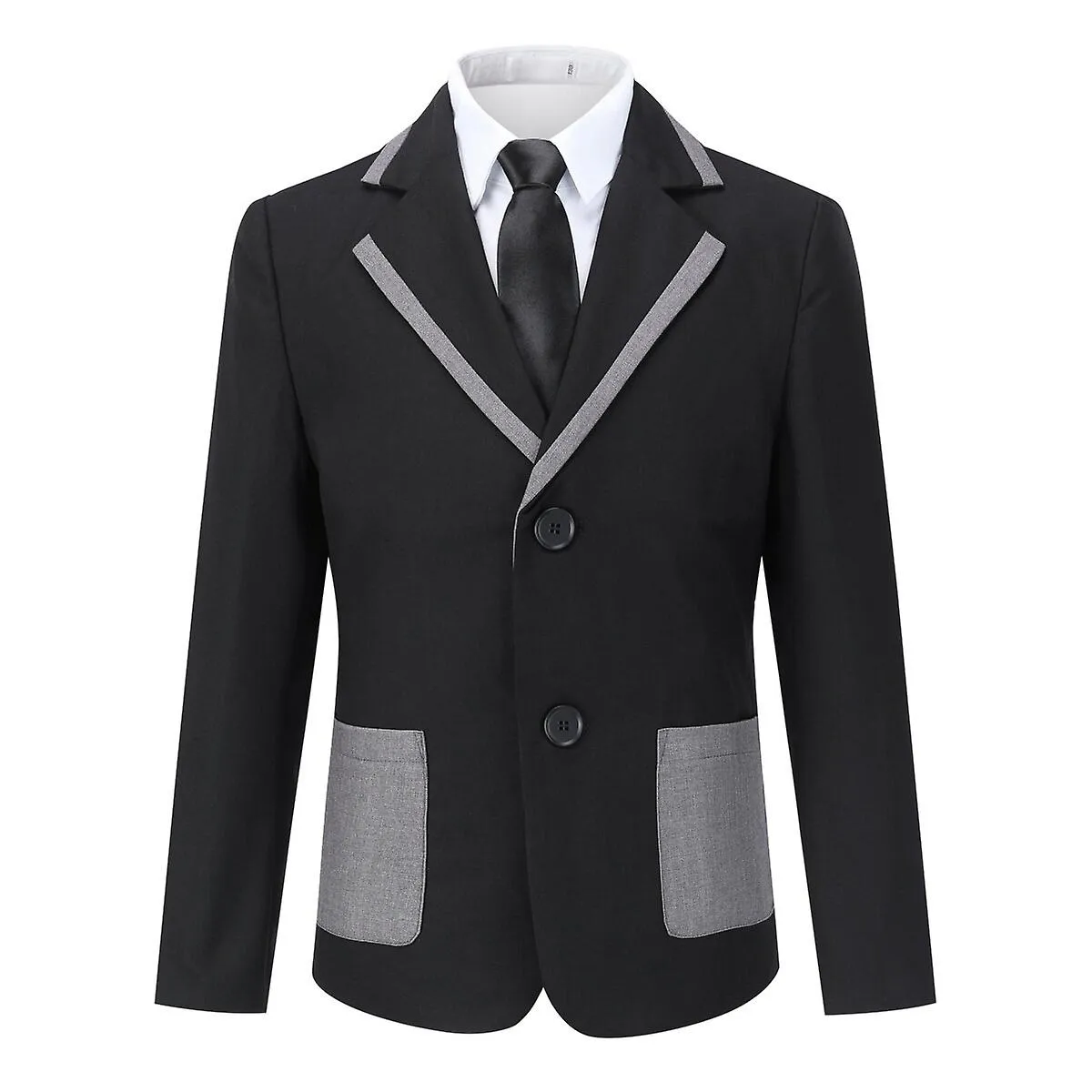 Sliktaa Boys Teen 4Pcs Colorblock Suit Boda Esmoquin formal