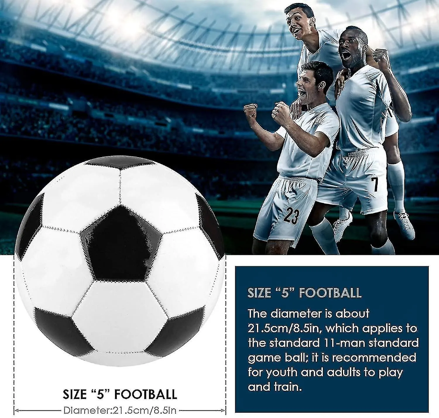 Soccer Training Balls, Size 5 Black And White Soccer Ball, Indoor And Outdoor