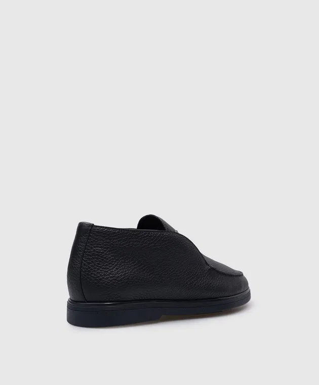 Stefano Ricci Blue leather deserts with metallic logo