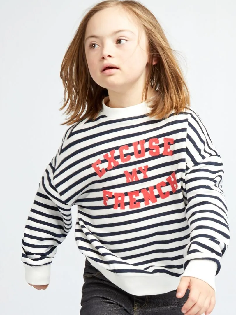 SUDADERA DE CUELLO REDONDO  SO EASY  BLANCO