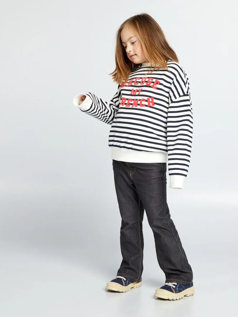 SUDADERA DE CUELLO REDONDO  SO EASY  BLANCO