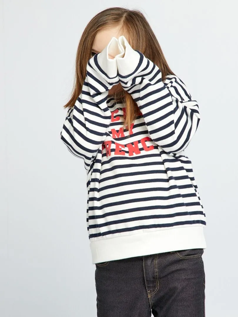 SUDADERA DE CUELLO REDONDO  SO EASY  BLANCO