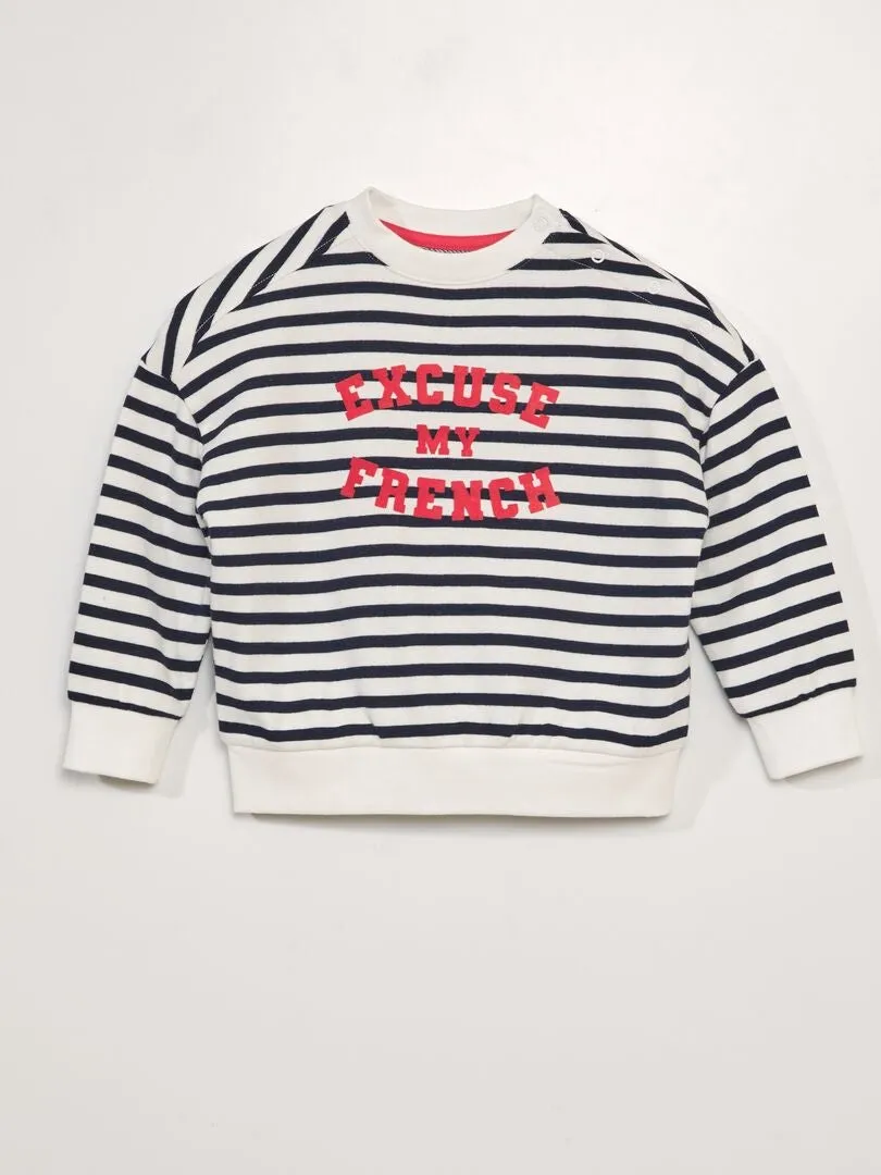SUDADERA DE CUELLO REDONDO  SO EASY  BLANCO