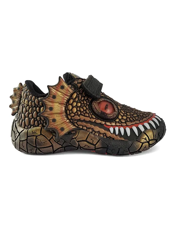 Tenis Dinosaurio Luces L130 Dorado