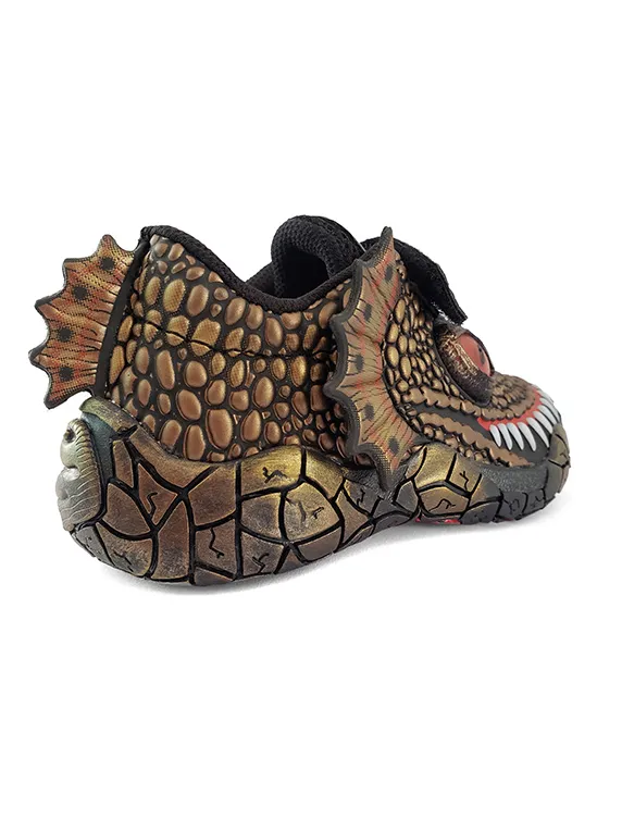 Tenis Dinosaurio Luces L130 Dorado